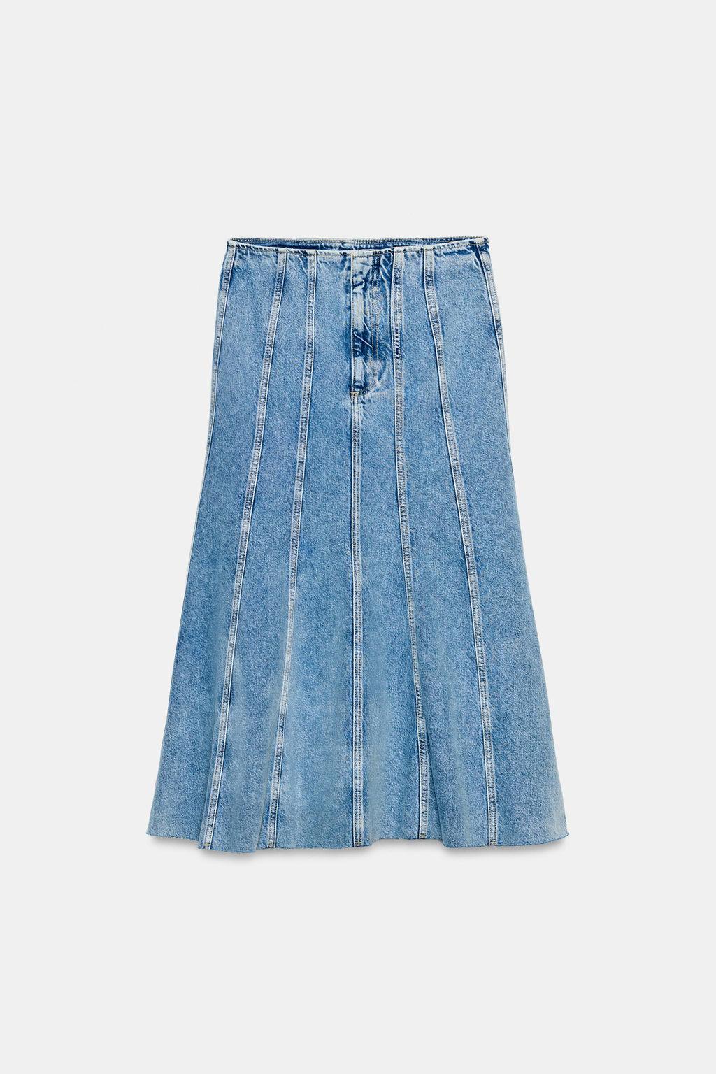 FALDA Z1975 MIDI DENIM COSTURAS / Azul medio - Zara фото 2