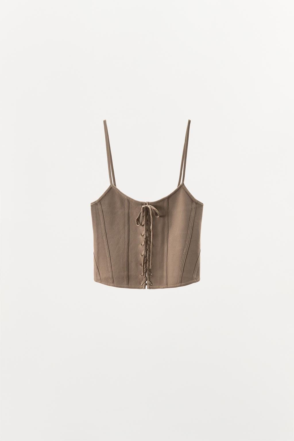 LACE-UP KNIT CORSET - Zara фото 5