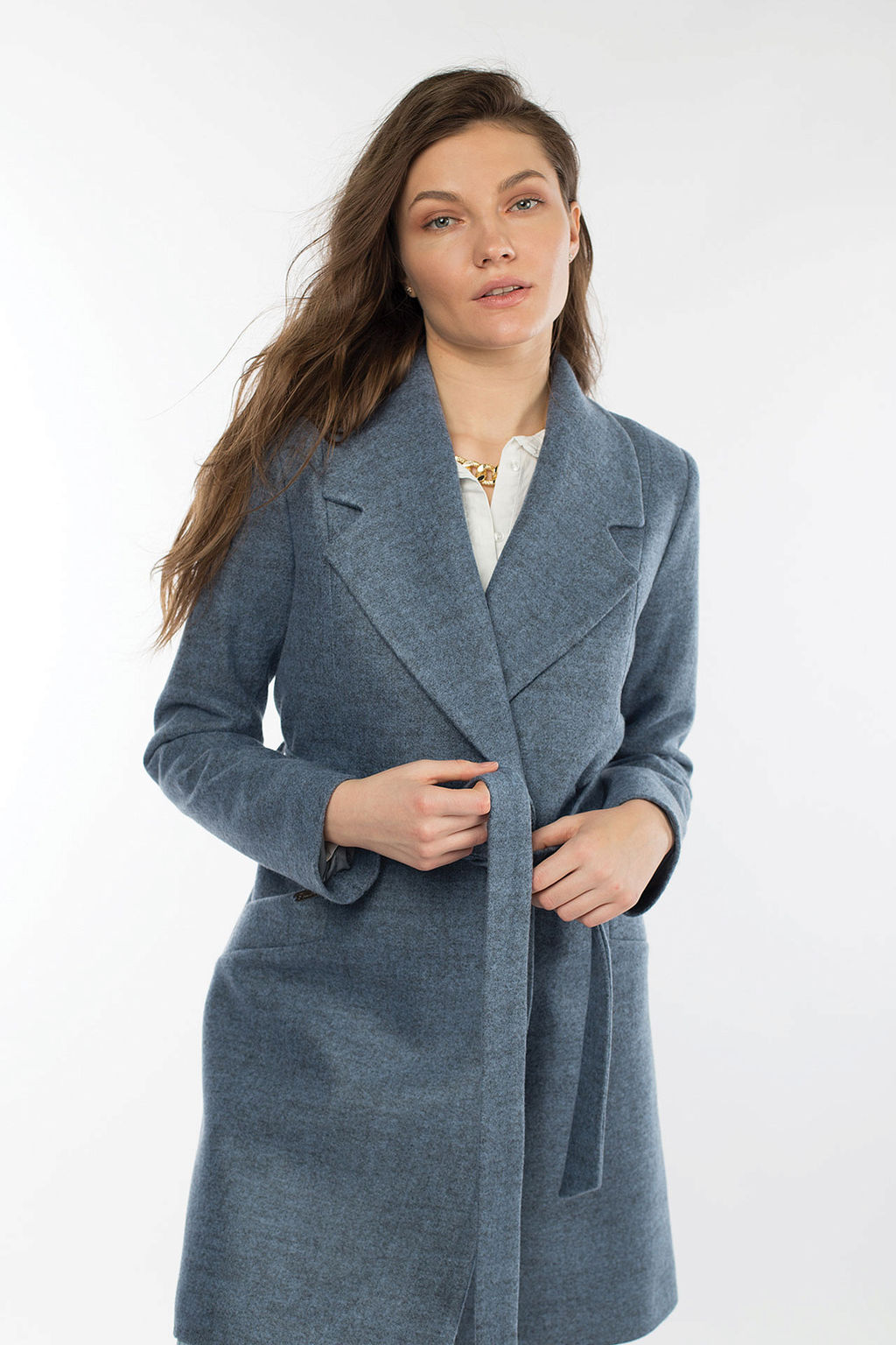 Пальто женское демисезонное(пояс) - El podio фото 6