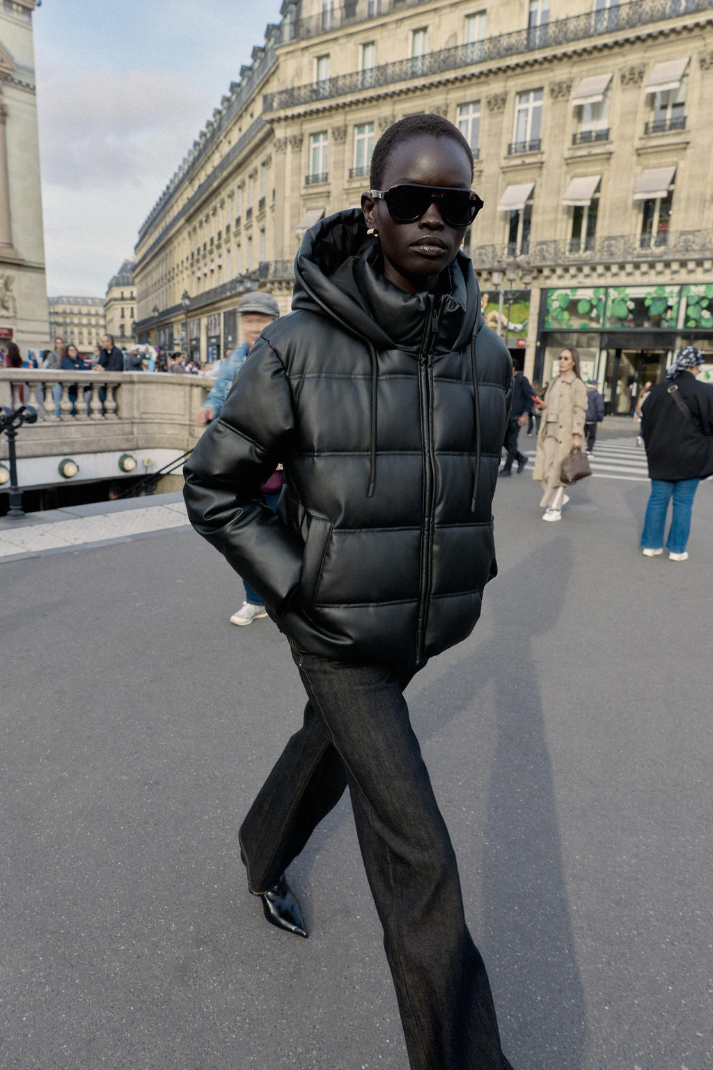 WATER-REPELLENT AND WINDPROOF QUILTED FAUX LEATHER ANORAK - Zara фото 10