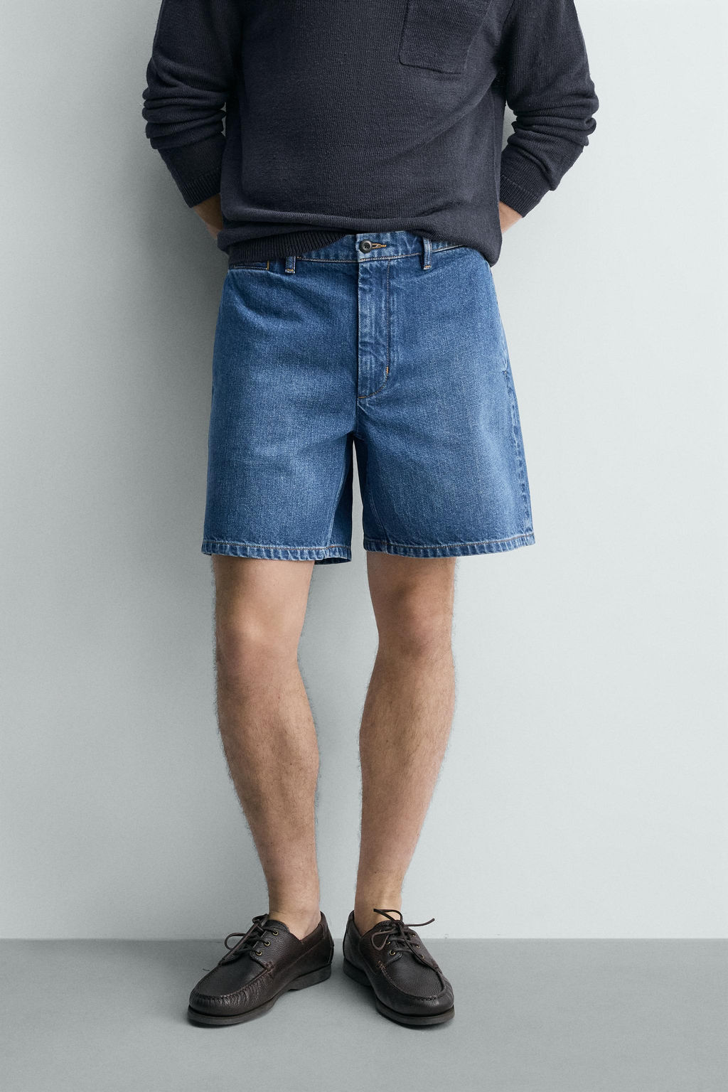 BERMUDA CHINO DENIM / Azul medio
