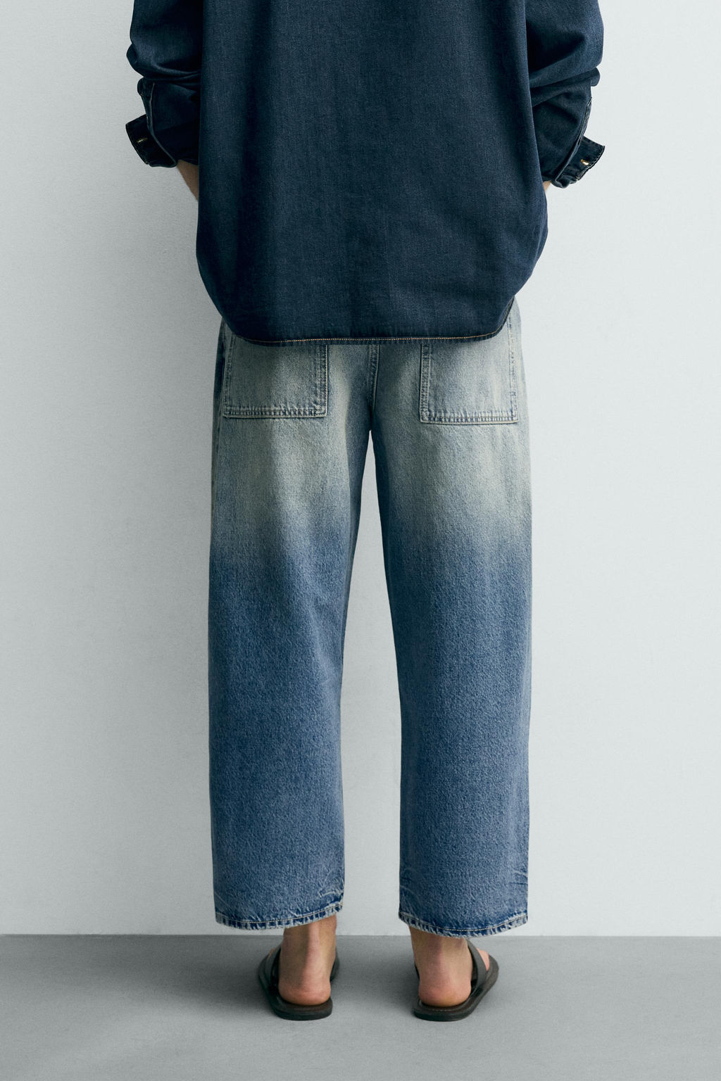JEANS TAPERED WIDE FIT / Azul - Zara фото 3
