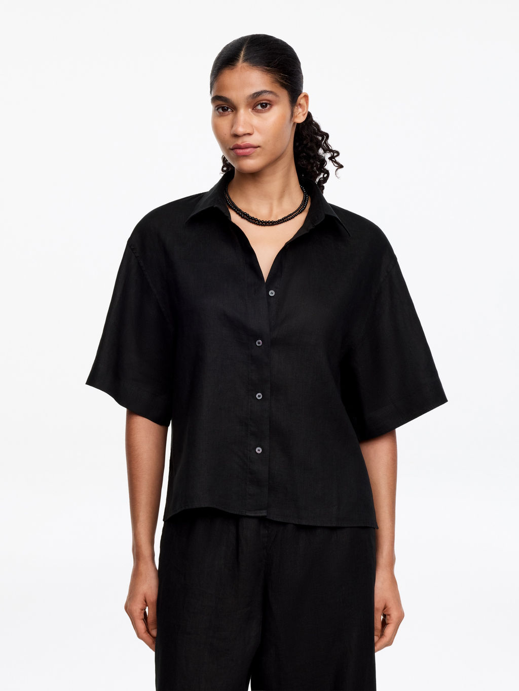 Camisa de lino holgada - H&m фото 3
