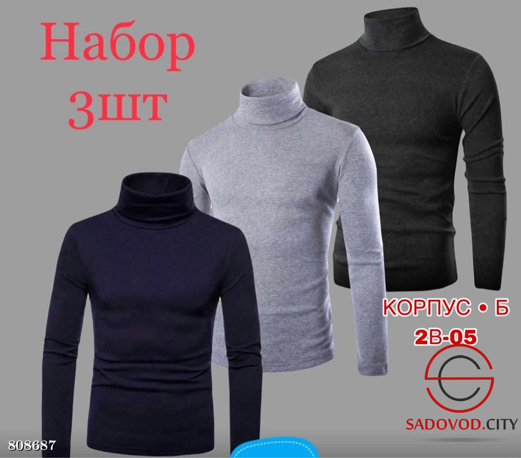 водолазки мужские 3 шт с начесом - Bruno фото 4