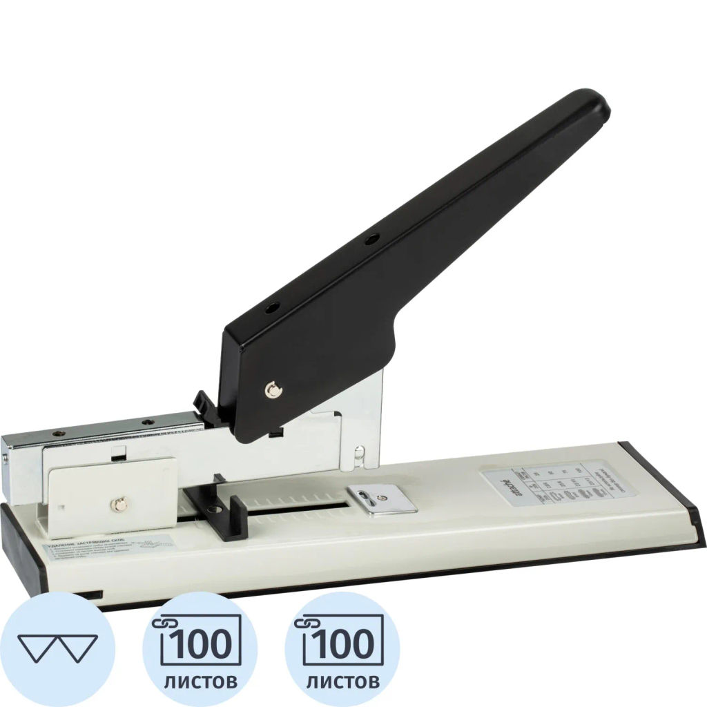 Степлер мощный Economy до 100 листов, №23/6- 23/13, цвет черно-белый - Attache фото 2