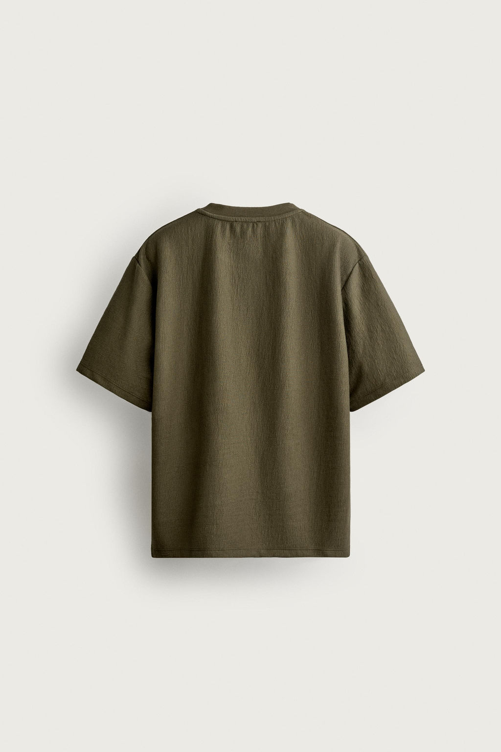 CAMISETA RELAXED FIT ESTRUCTURA / Khaki - Zara фото 8