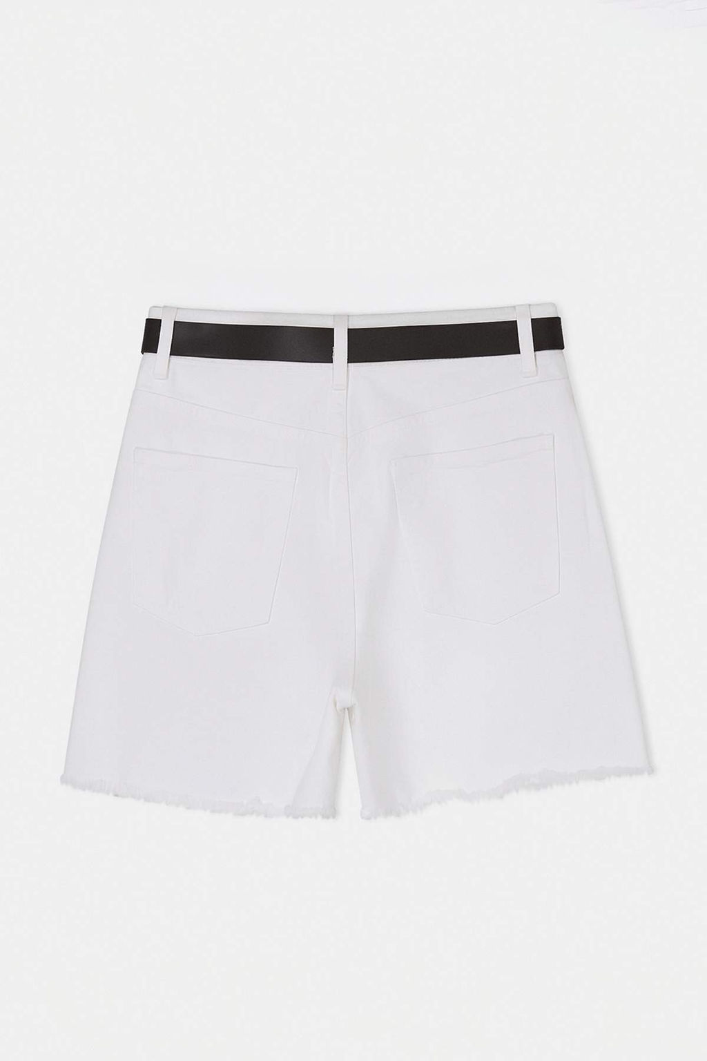 Beyaz Kemer Detayl? Yuksek Bel City Boy Denim Sort TWOSS26SR00131 - Trendyolmilla фото 2
