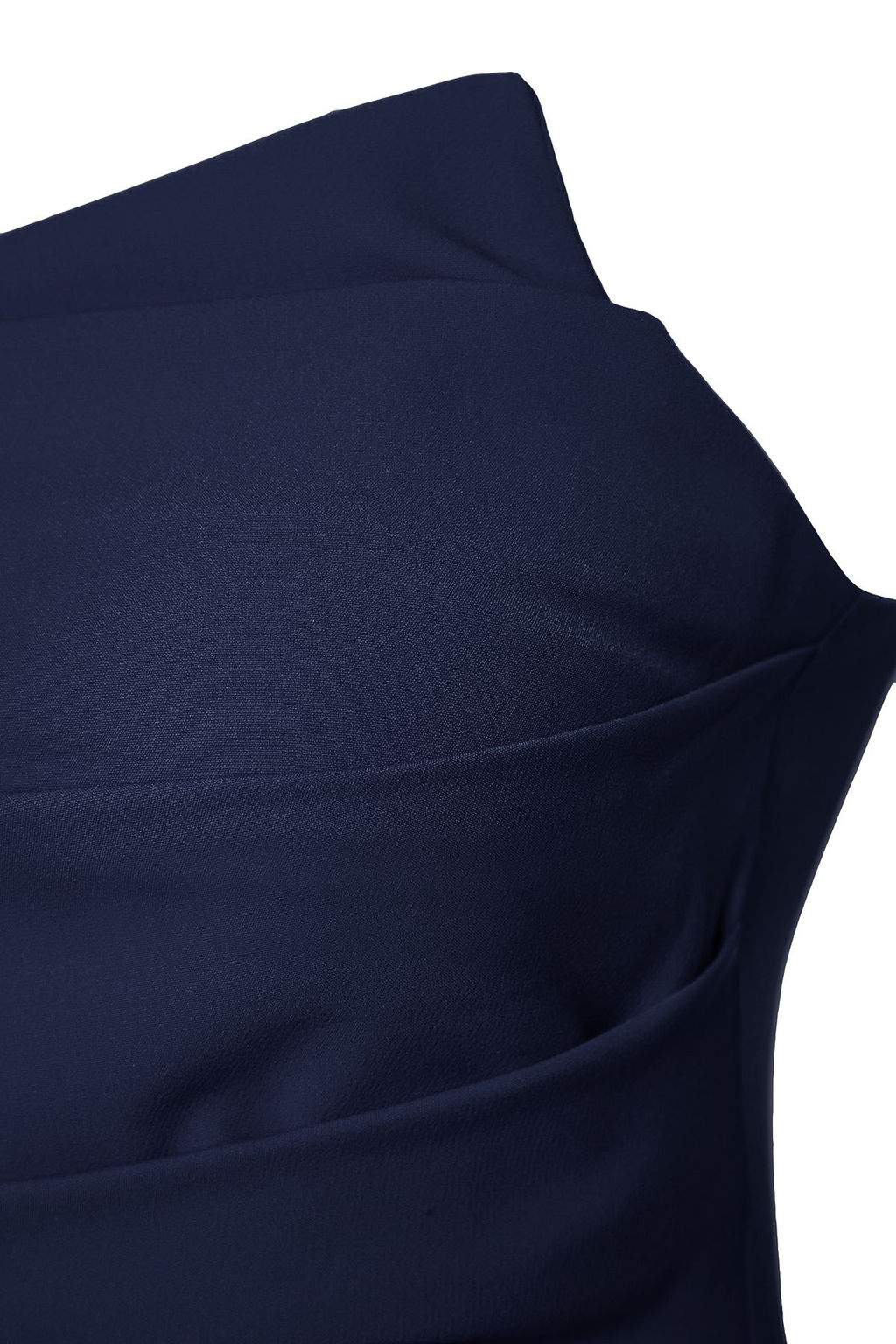 TRENDYOLMILLA Lacivert Vucuda Oturan Straplez Buzgulu Dokuma K?sa S?k Elbise TPRSS25EL00080 фото 4