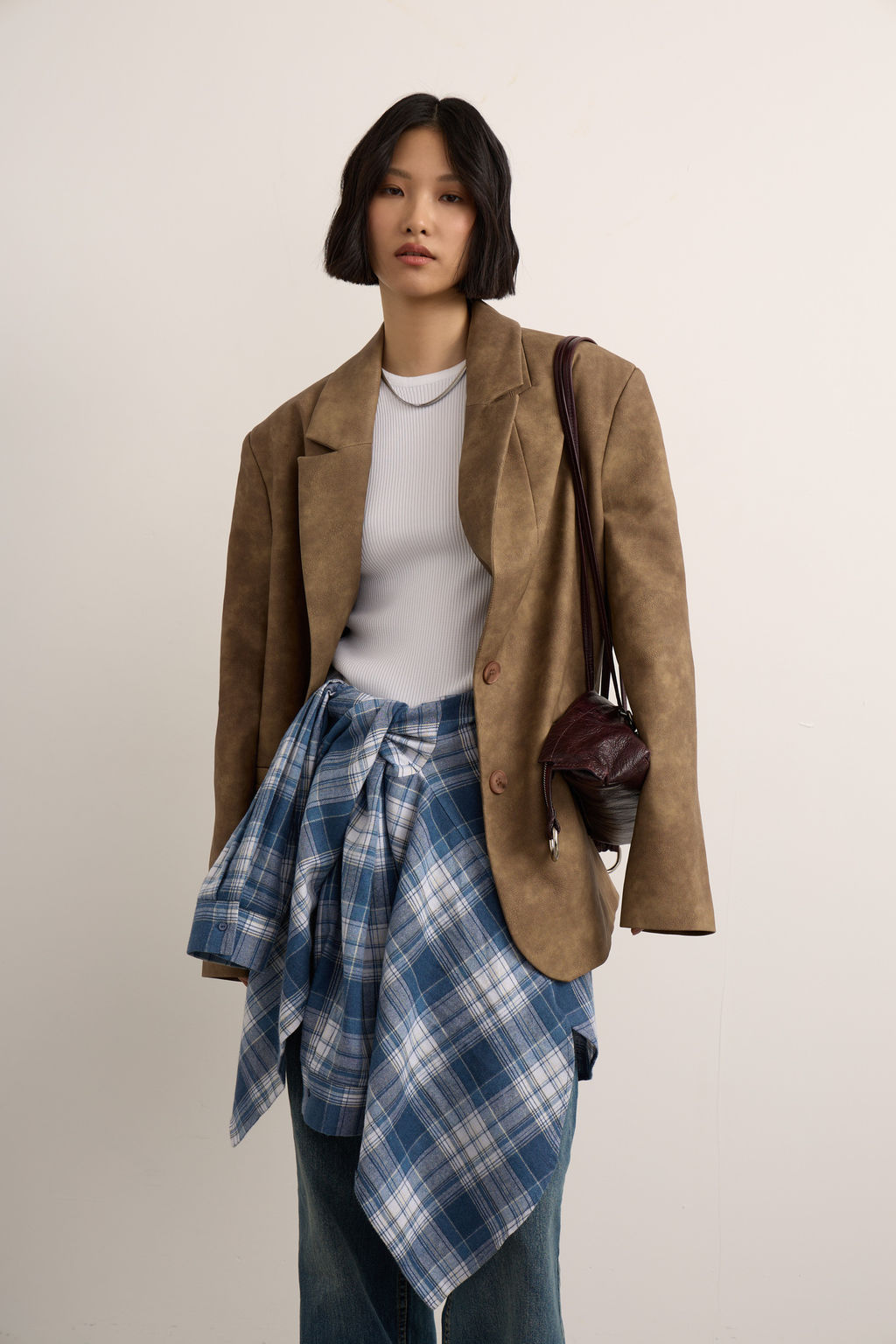 Жакет из экокожи с винтажной потертостью - Mollis фото 4