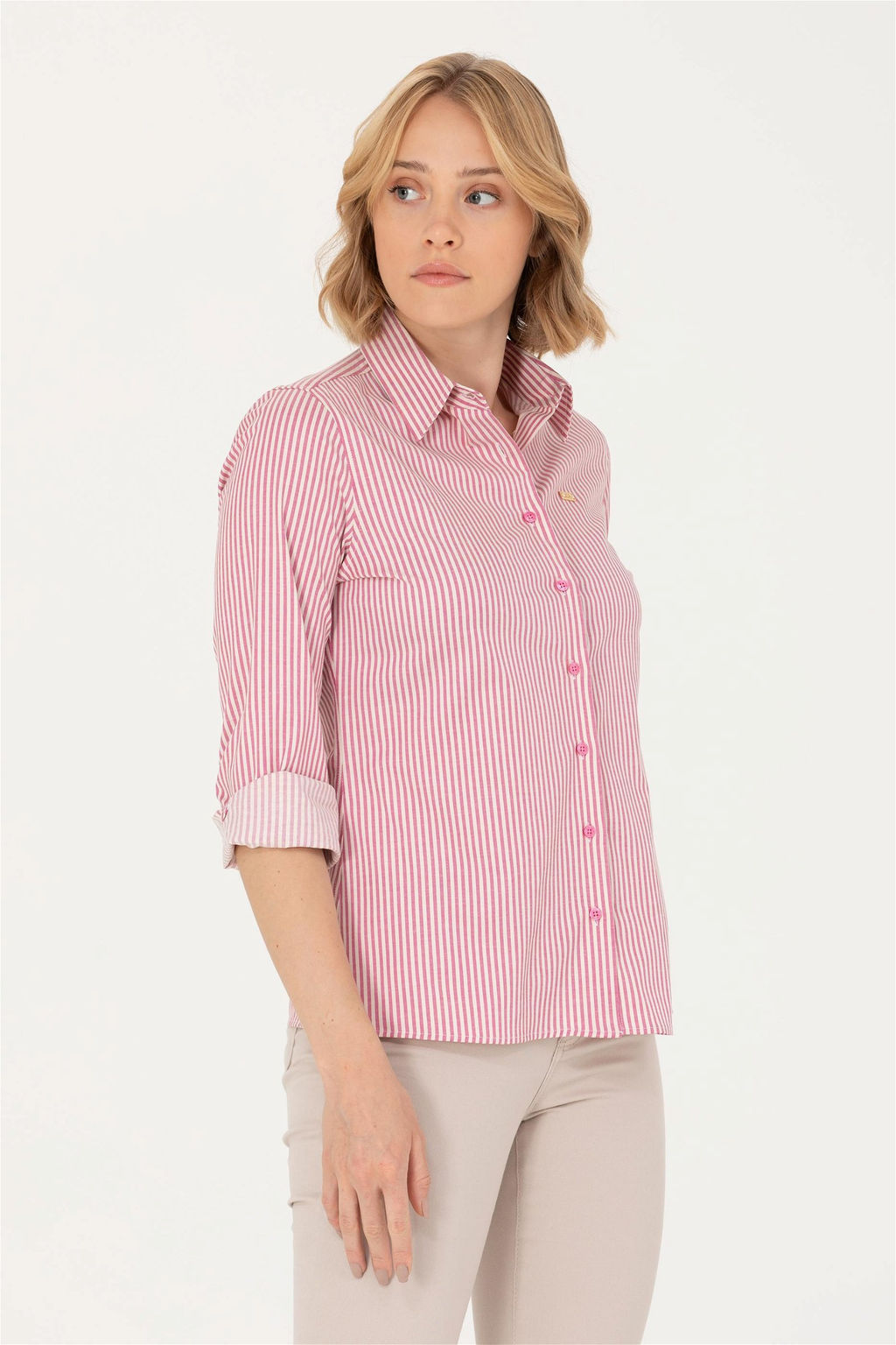 U. S. Polo Assn Женская розовая рубашка с длинным рукавом - U.s. polo assn фото 3