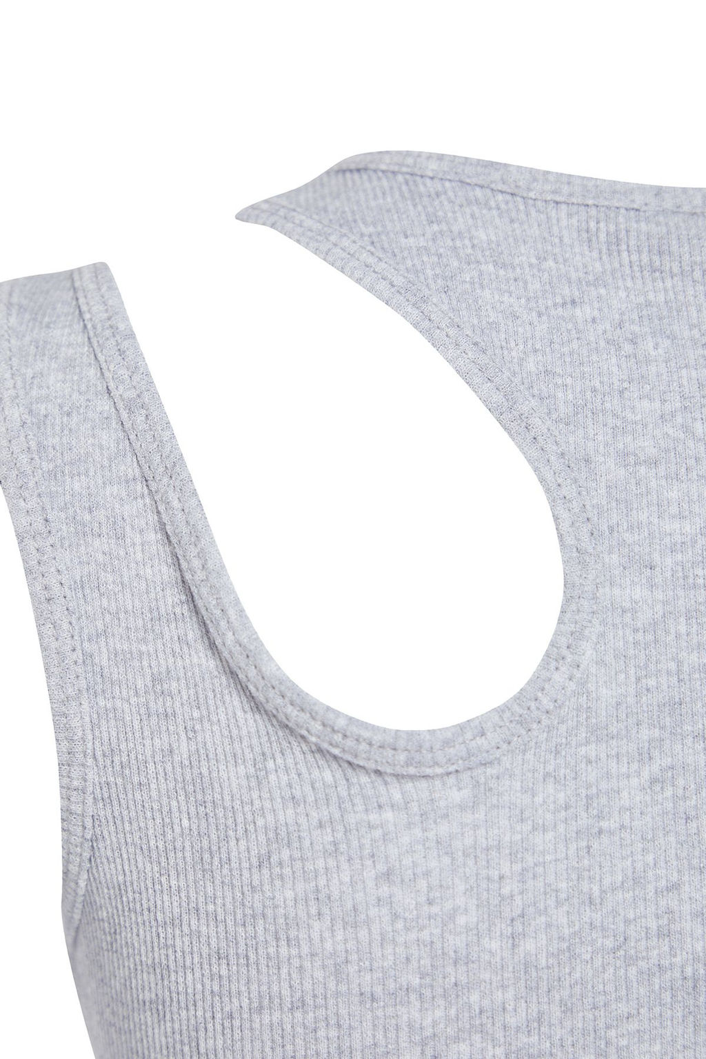 Siyah-gri melanj 2li Paket Cut Out Detayl? Fitted Crop Fitilli Esnek Orme Atlet TWOSS23AL00006