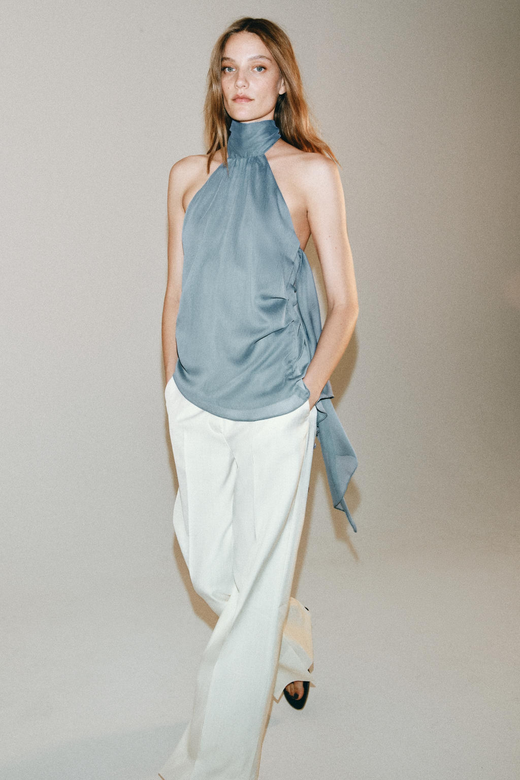 TOP HALTER ASIM?TRICO ZW COLLECTION / Gris azul