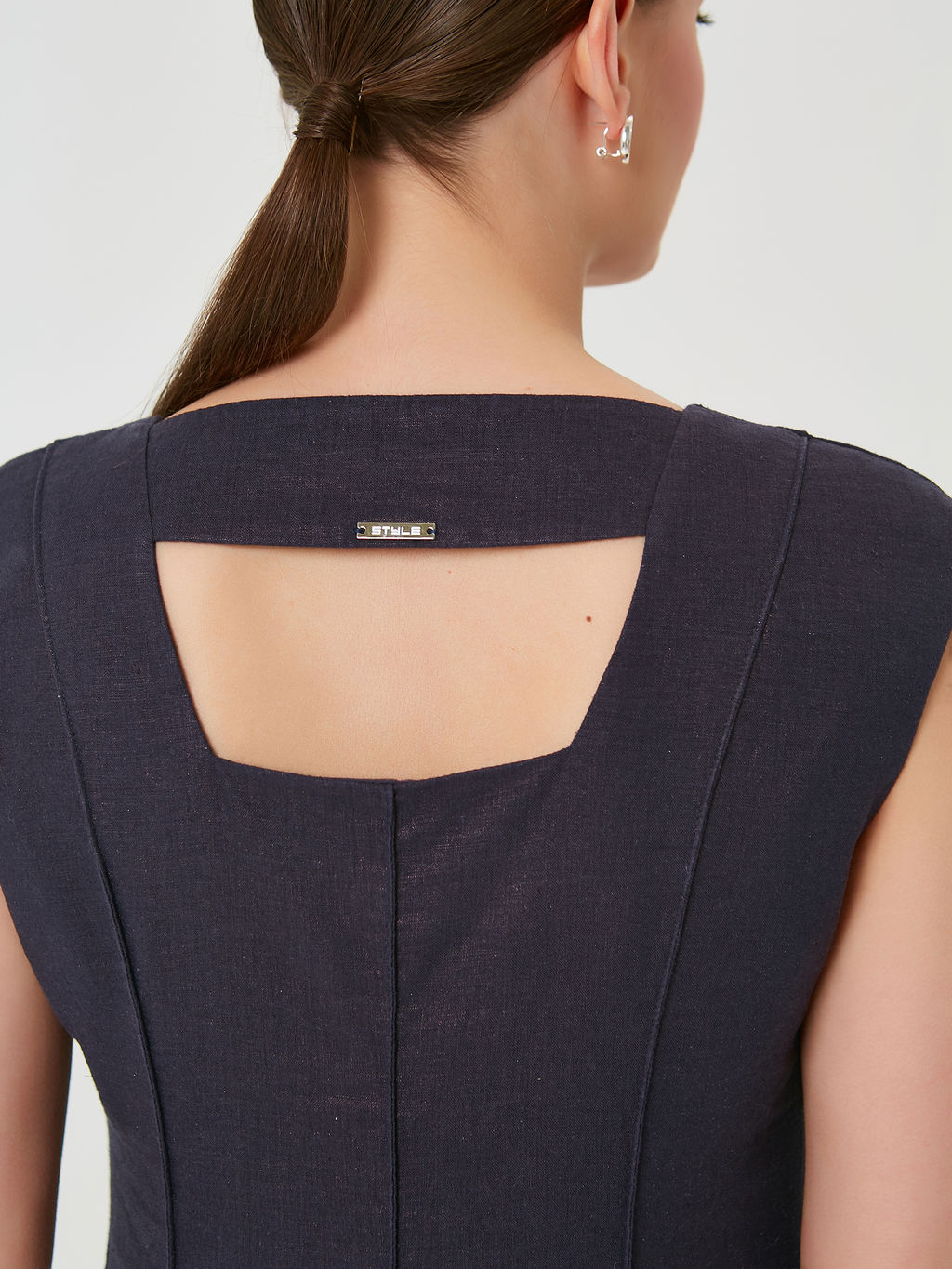 Платье изо льна с напылением - Stilla фото 6