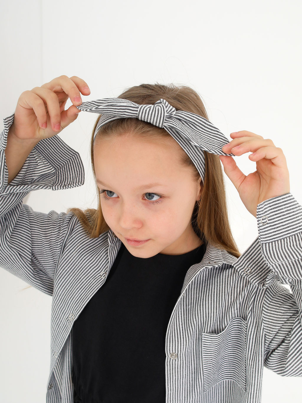 Рубашка в полоску Лен, черная - Inzibe фото 2