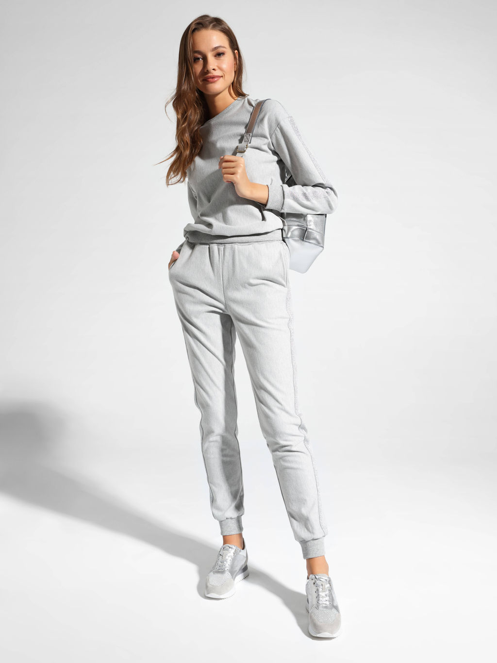 CONTE Хлопковый свитшот с мерцанием люрекса LD 1043 shiny grey - Conte elegant фото 3