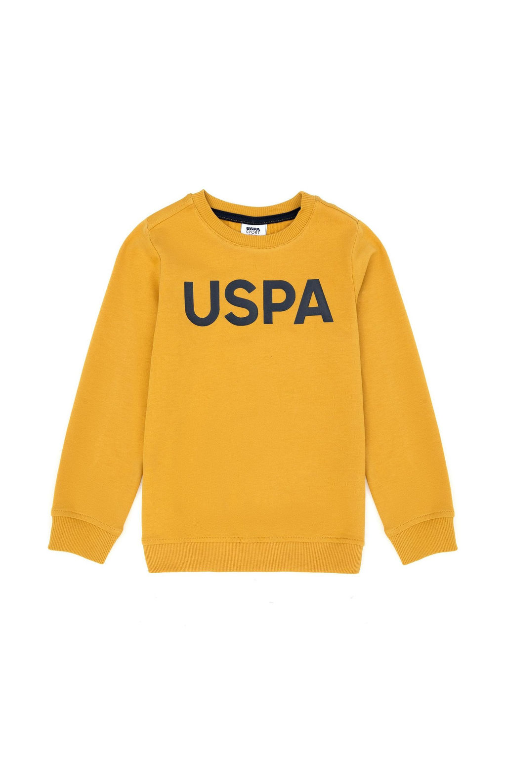 U. S. Polo Assn Детский горчичный базовый свитшот с круглым вырезом