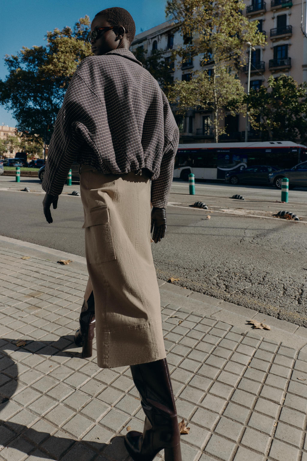 HOUNDSTOOTH QUILTED BOMBER JACKET - Zara фото 6