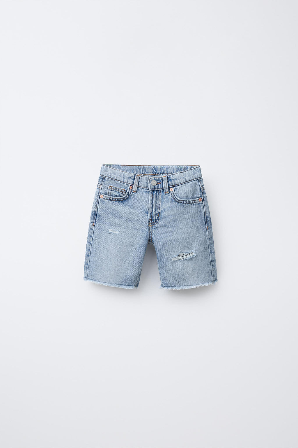 ZARA X BODY GLOVE ® RIPPED STRAIGHT DENIM BERMUDA SHORTS