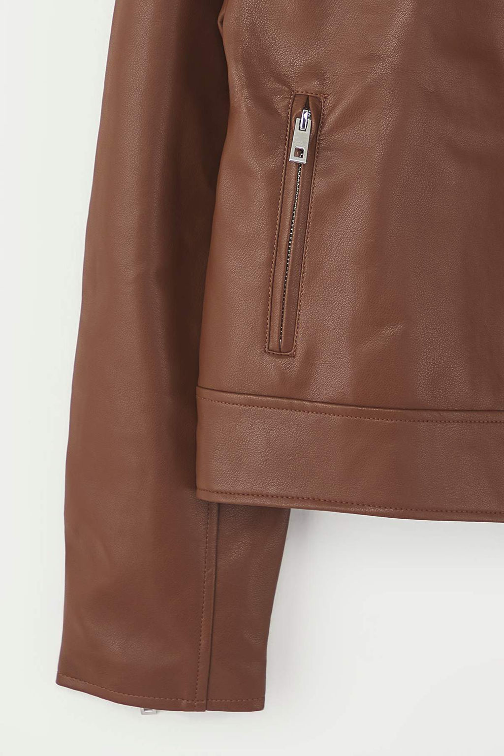 Siyah Fitted Kal?p Suni Deri Biker Ince Ceket Mont TWOAW26MO00085 - Trendyolmilla фото 14