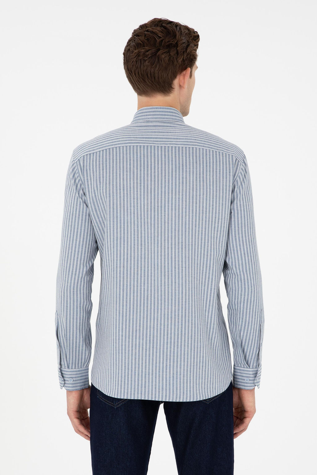 Мужская голубая рубашка с длинным рукавом - U.s. polo assn фото 5