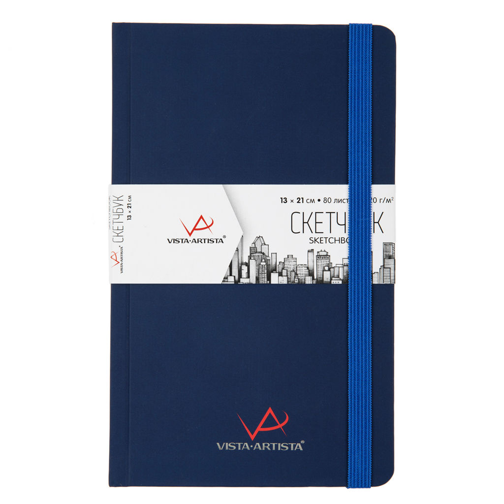 VISTA-ARTISTA VABK-1321 Скетчбук 120 г/м2 120 г/м2 21 х 13 см сшивка 80 л. 01 черный - Светоч фото 8