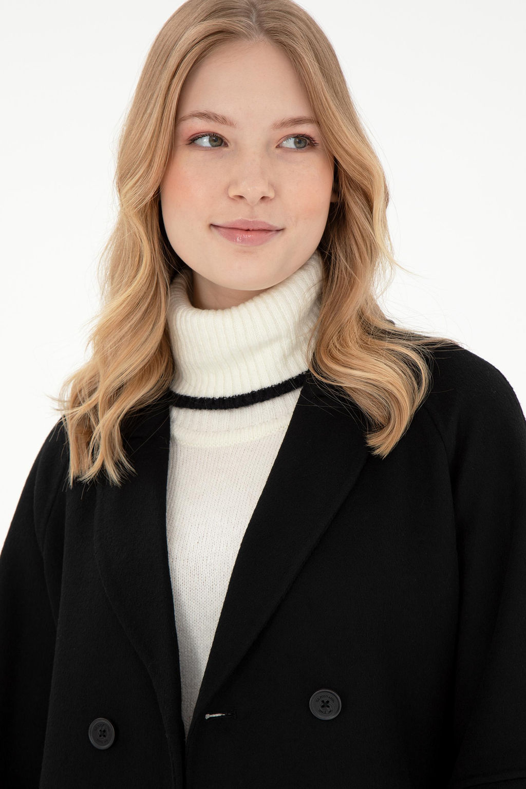 Женское черное пальто с печатью Неожиданная скидка в корзине - U.s. polo assn фото 2