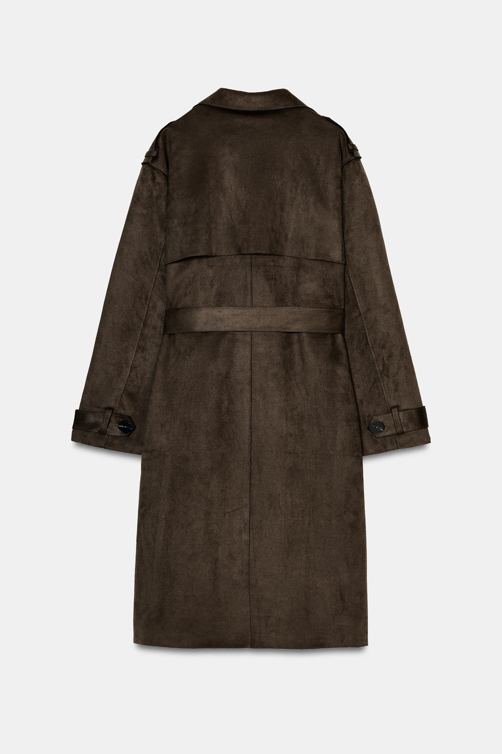 LONG FAUX SUEDE TRENCH COAT WITH BELT - Zara фото 8