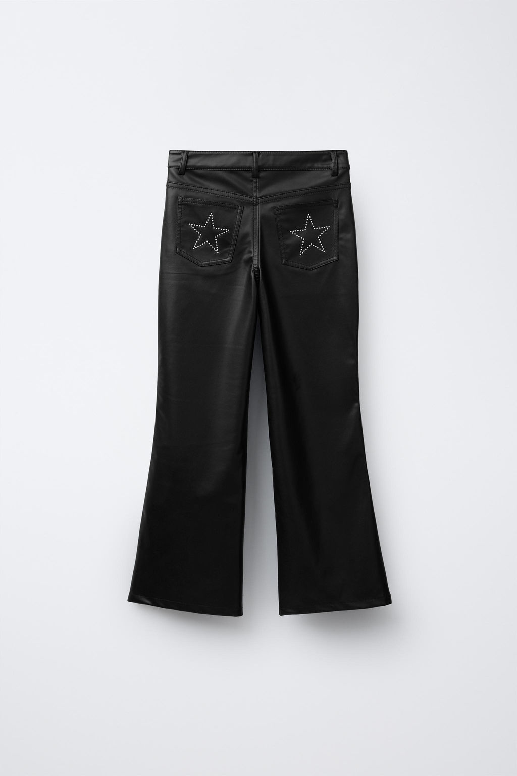 STUDDED LEATHER EFFECT FLARE TROUSERS - Zara фото 2