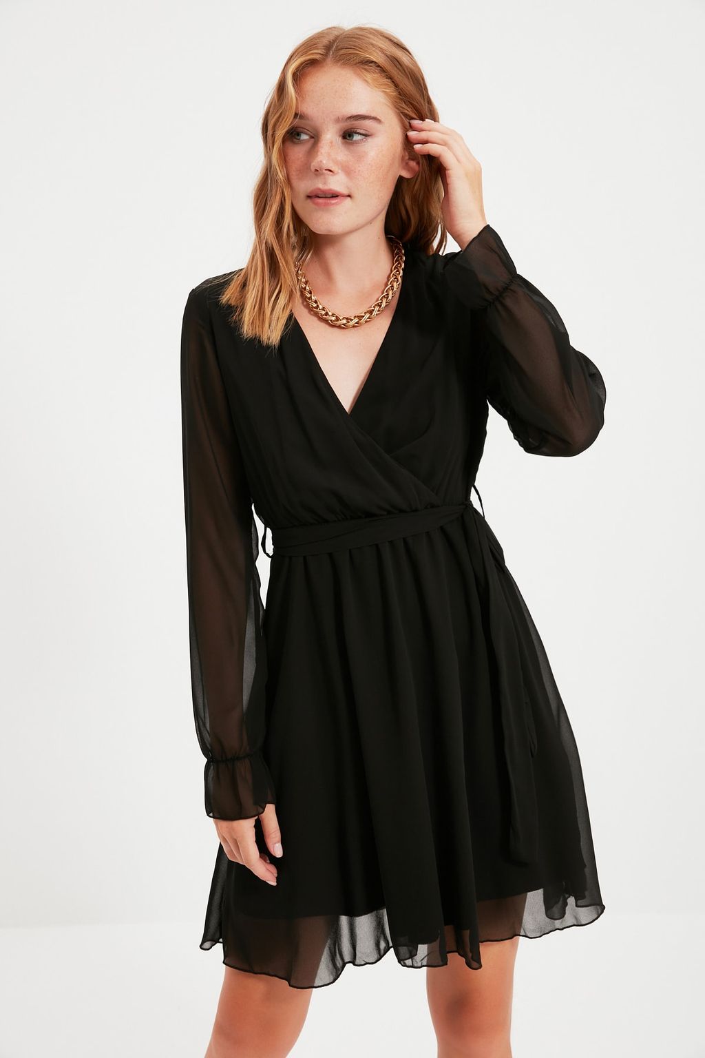 TRENDYOLMILLA Cok Renkli Kusakl? Duz Mini Dokuma Elbise TWOAW20EL0789