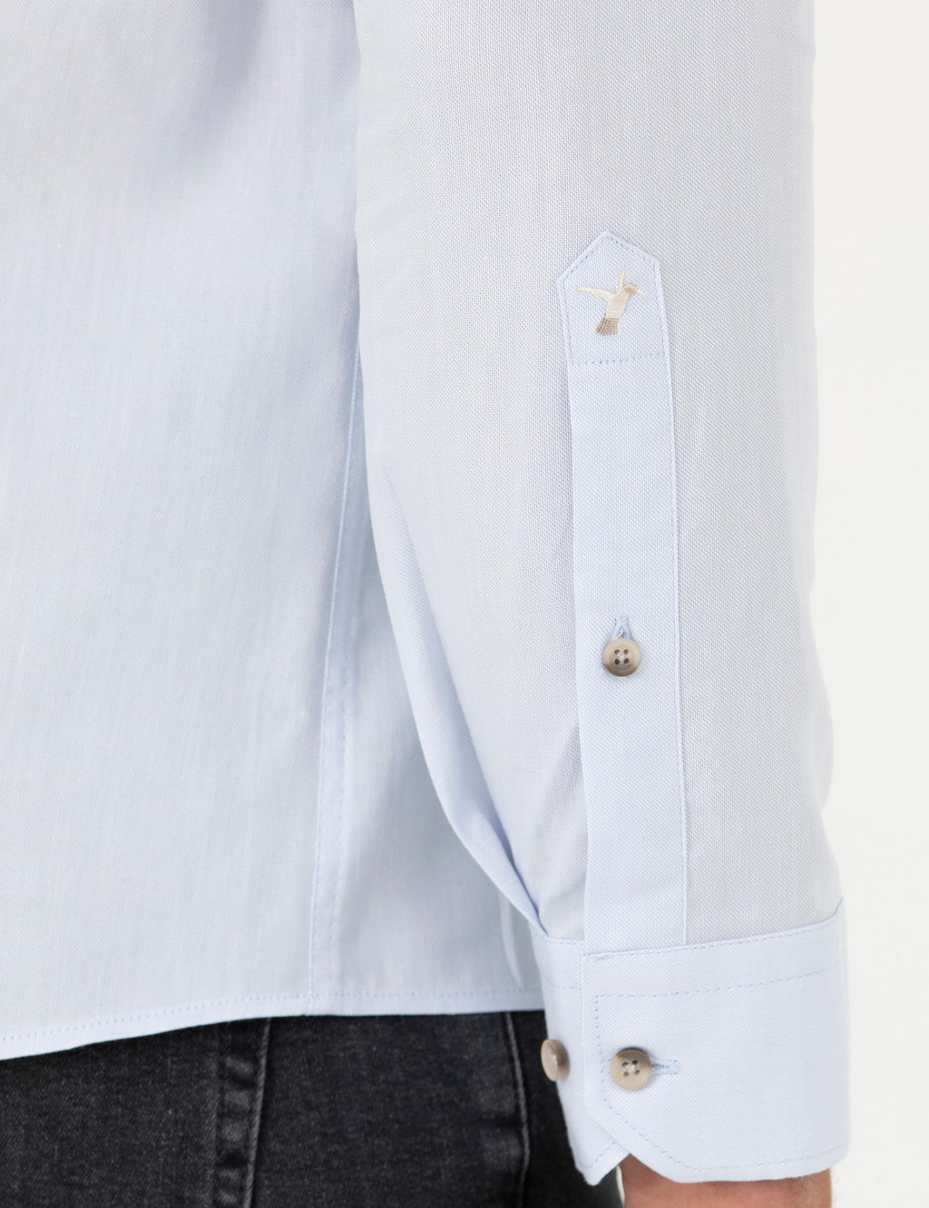 Голубая зауженная рубашка с длинным рукавом - Cacharel фото 7