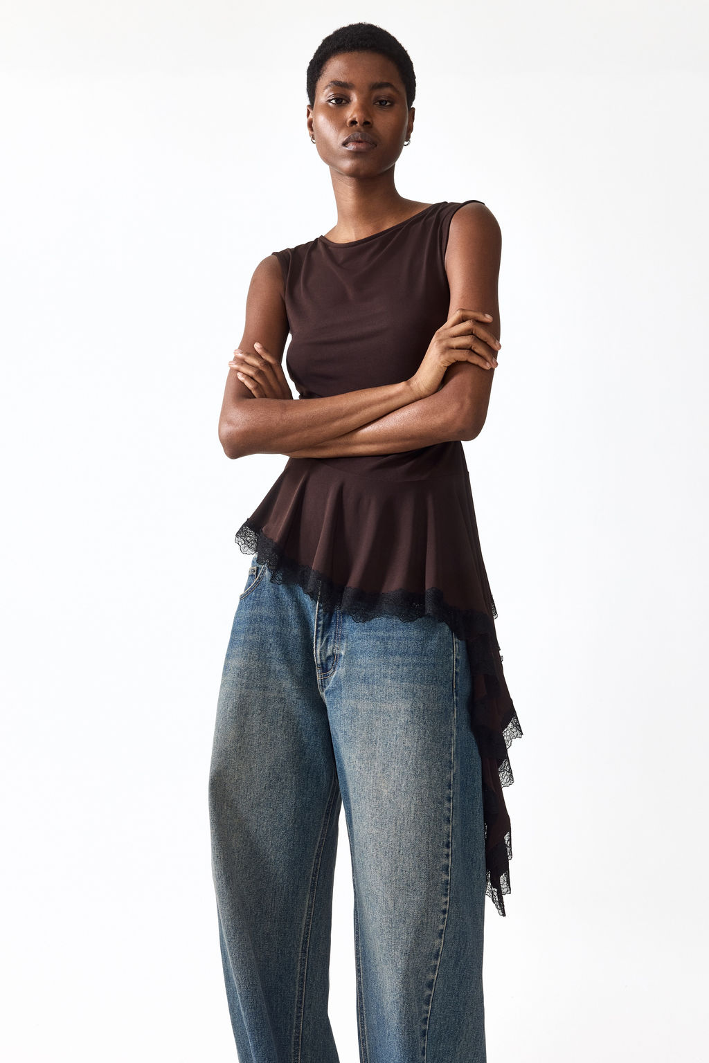 Top con ribete de encaje - H&m фото 3