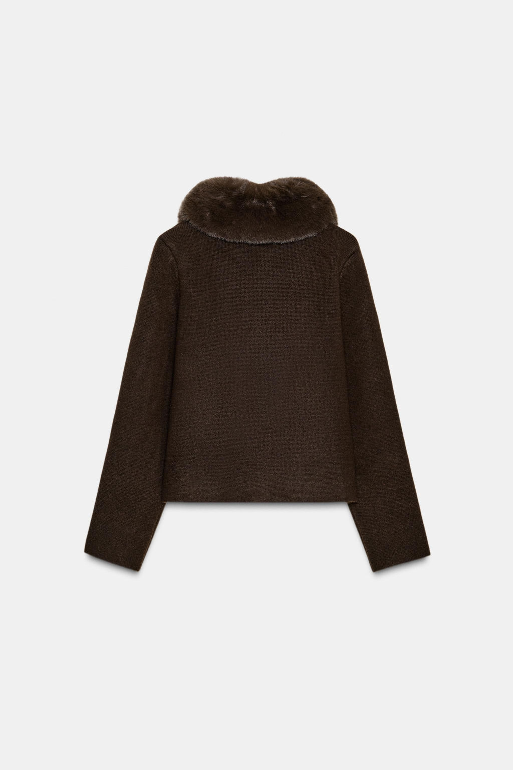 CARDIGAN WITH FAUX FUR COLLAR - Zara фото 6