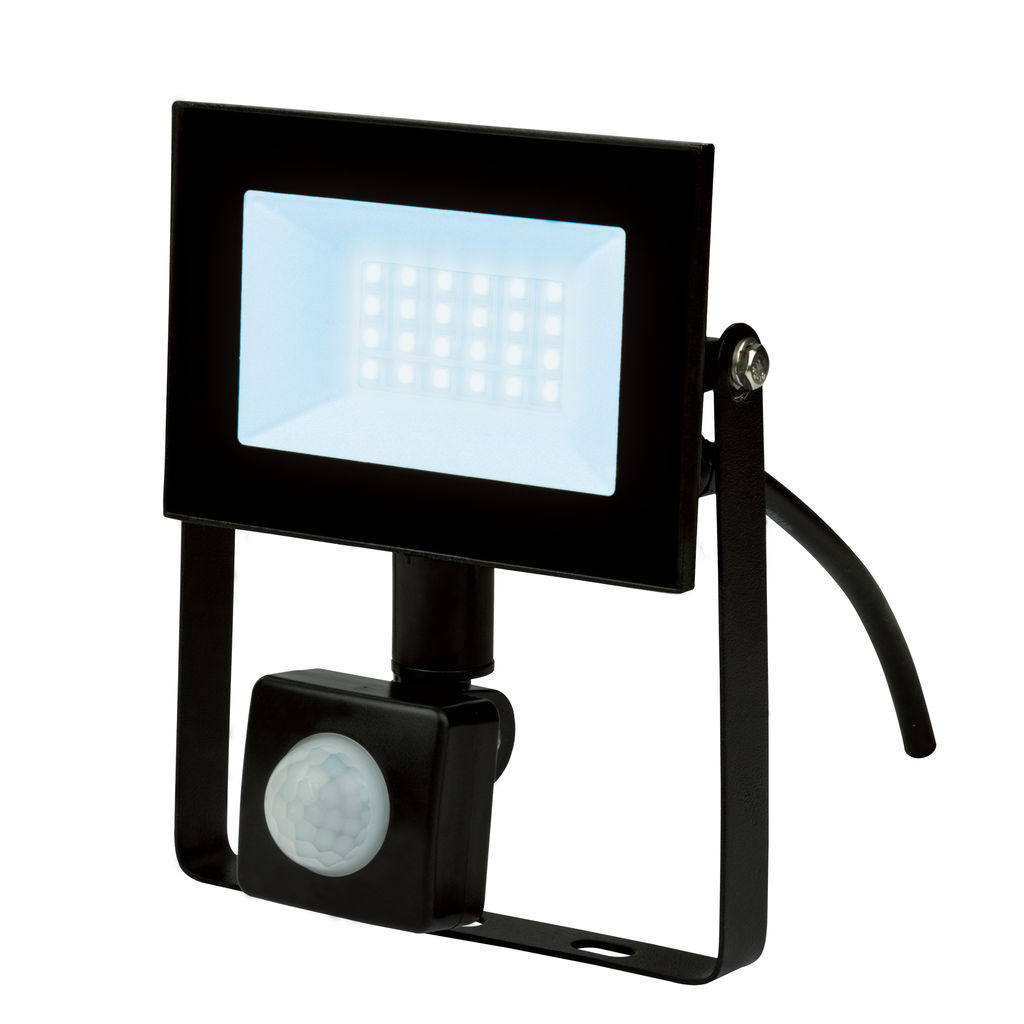 ULF-F62-30W/6500K SENSOR IP54 200-240В BLACK Прожектор светодиодный с датчиком движения и освещенности. Дневной свет (6500K). Корпус черный. TM Uniel