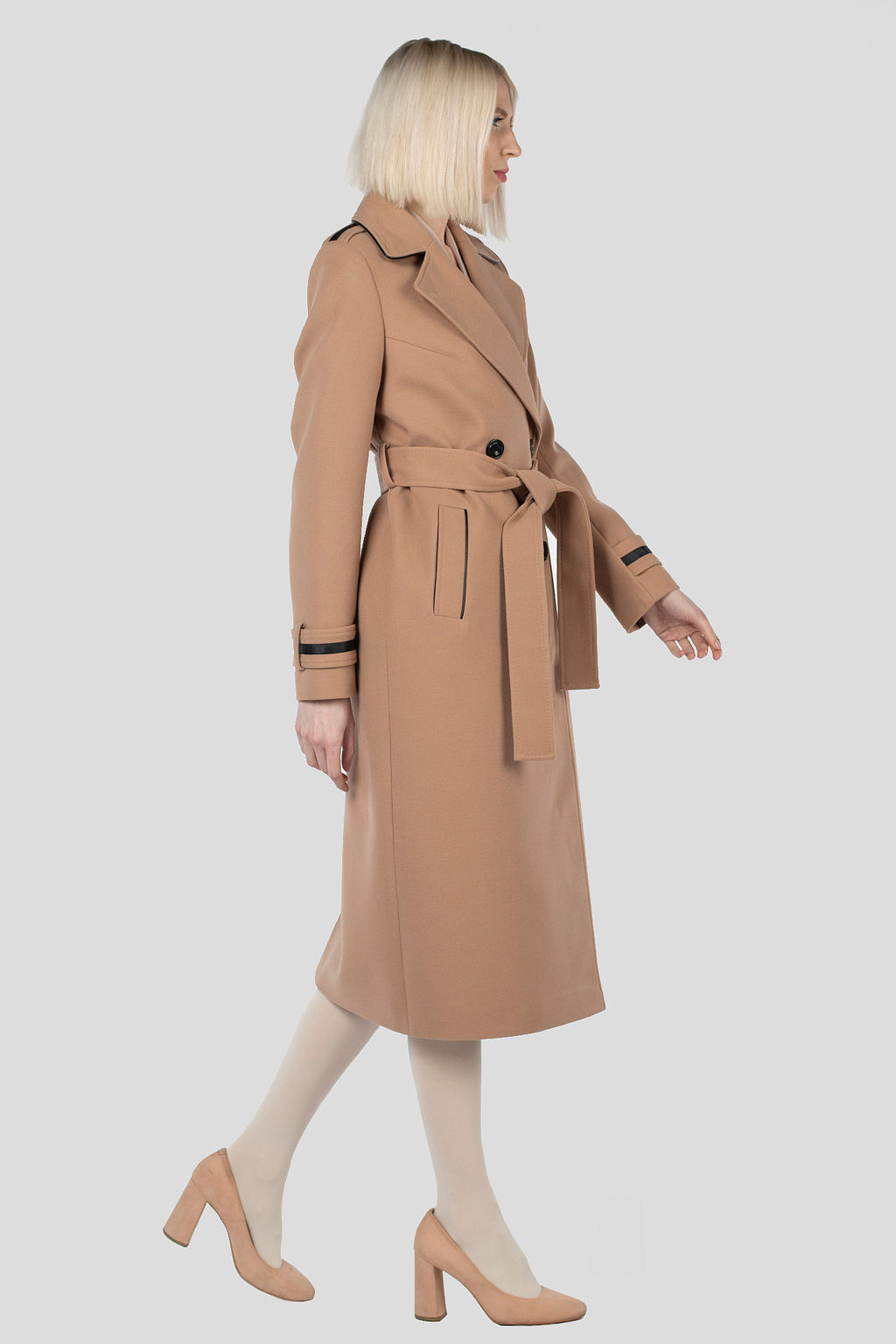 01-11710 Пальто женское демисезонное (пояс) - El podio фото 5