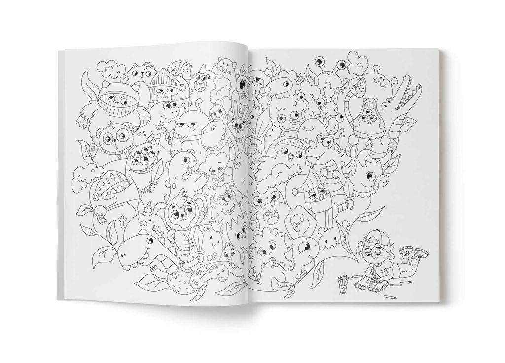 Раскраска для детей. Серия Раскраски-паракули арт. 62473 В ПОГОНЕ ЗА МОНСТРАМИ - Феникс+ фото 2