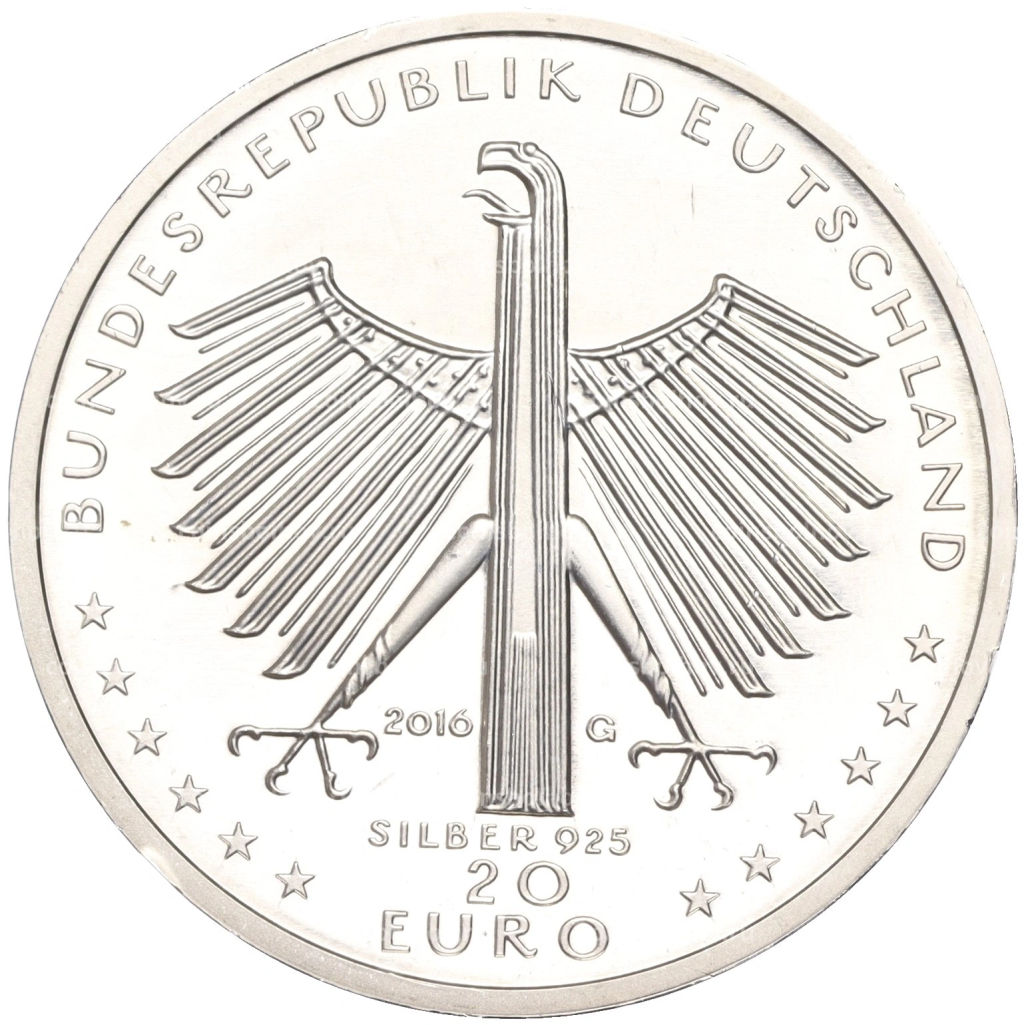 Монета 20 евро 2016 года Германия 125 лет со дня рождения Отто Дикса