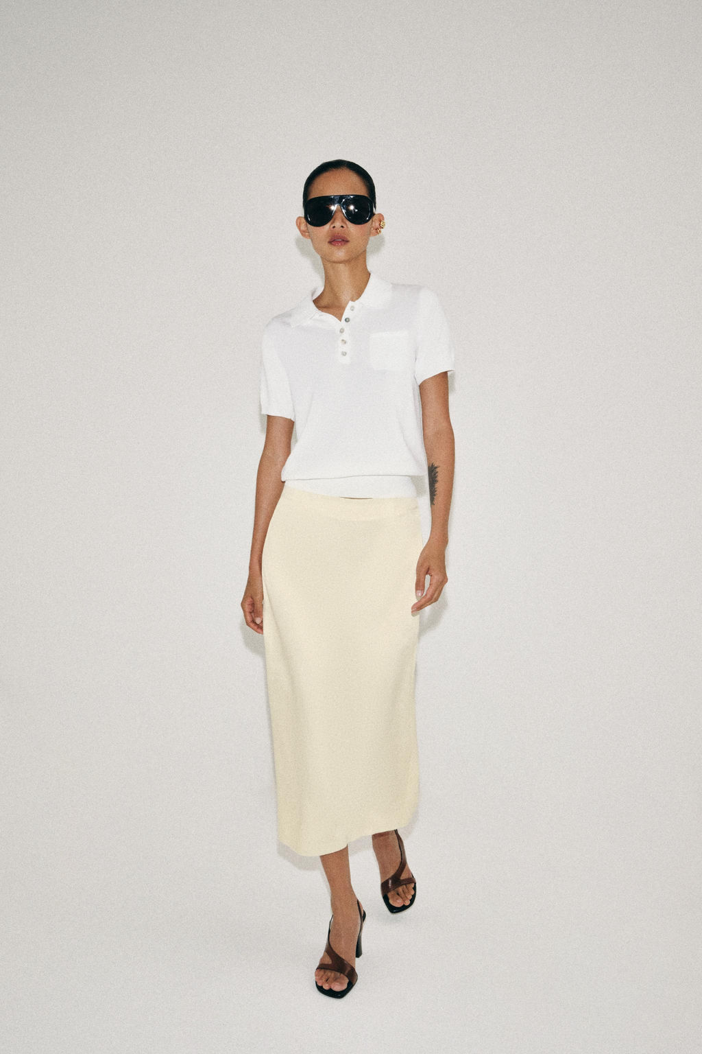 FALDA MIDI RECTA ZW COLLECTION / Crudo