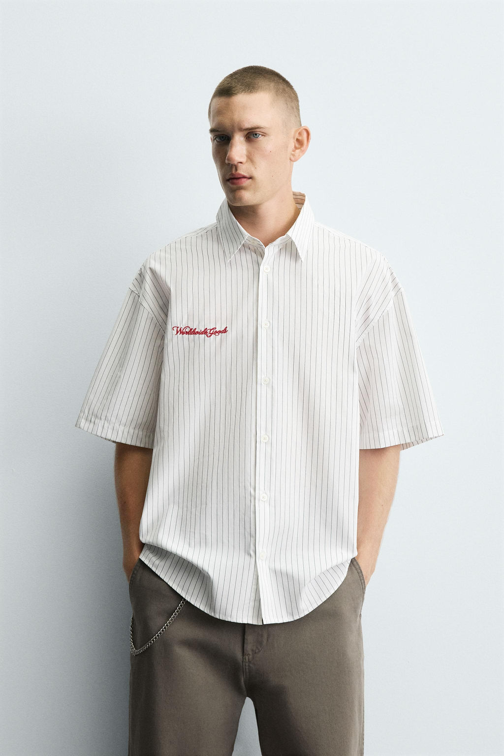 EMBROIDERED STRIPED SHIRT - Zara фото 2