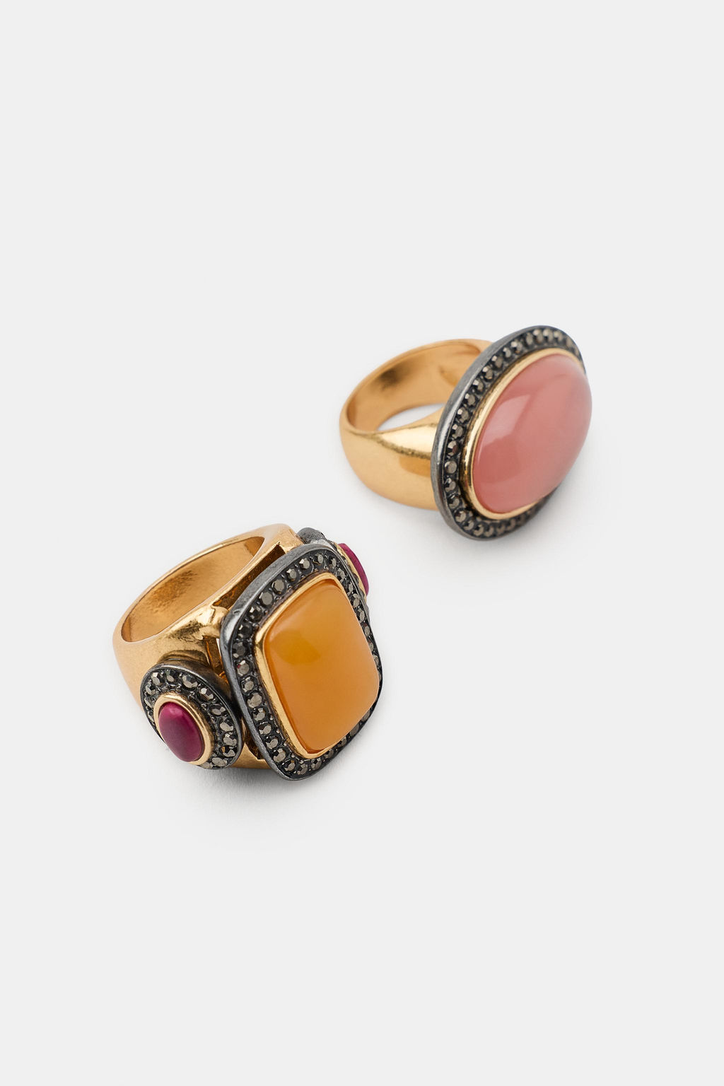PACK 2 ANILLOS PIEDRAS BRILLOS / Dorado - Zara фото 3