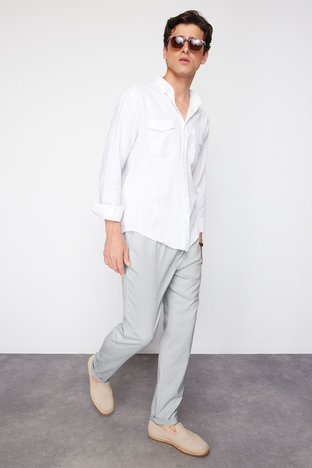 TRENDYOL MAN Siyah More Sustainable Beli Lastikli Slim Fit Duble Paca Kumas Pantolon TMNAW21PL0107 - Trendyolmilla фото 3