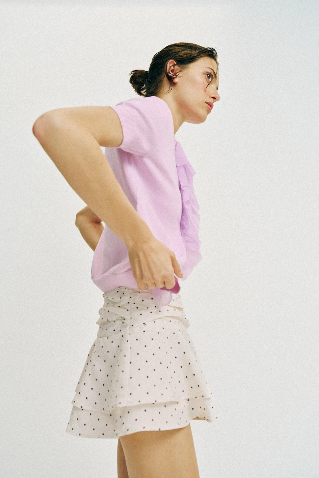 FALDA PANTAL?N VOLANTES LUNARES / Crudo medio - Zara фото 5