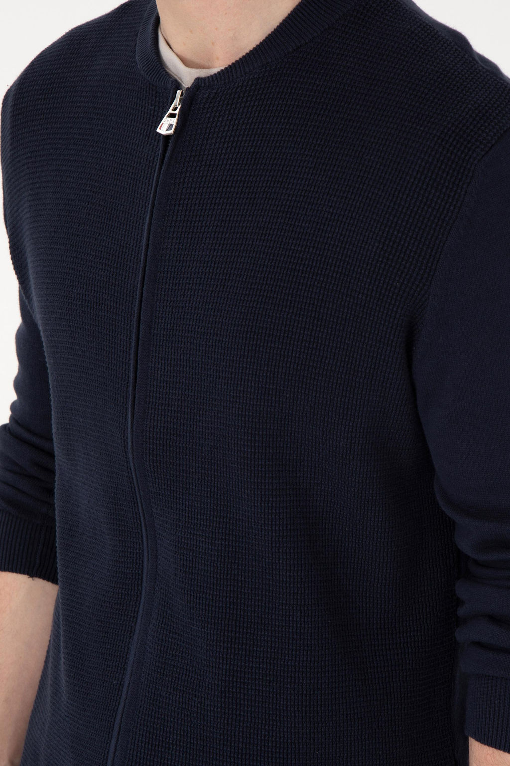 Мужской темно-синий базовый трикотажный кардиган Неожиданная скидка в корзине - U.s. polo assn фото 7