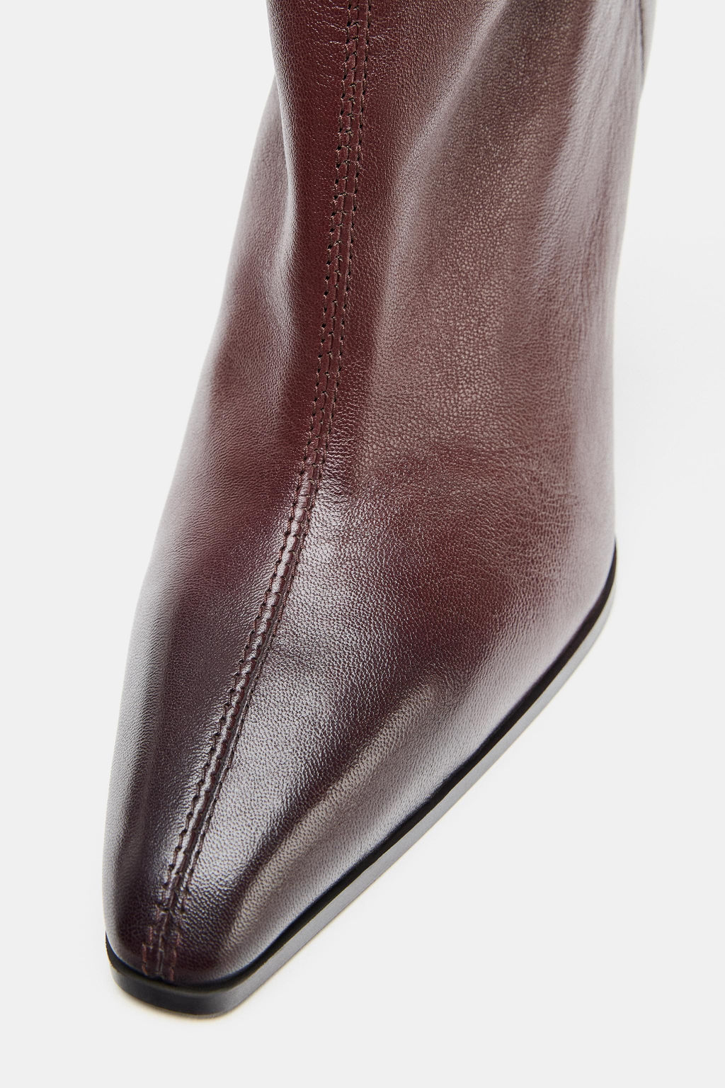 LEATHER -STYLE HEEL ANKLE BOOTS - Zara фото 14