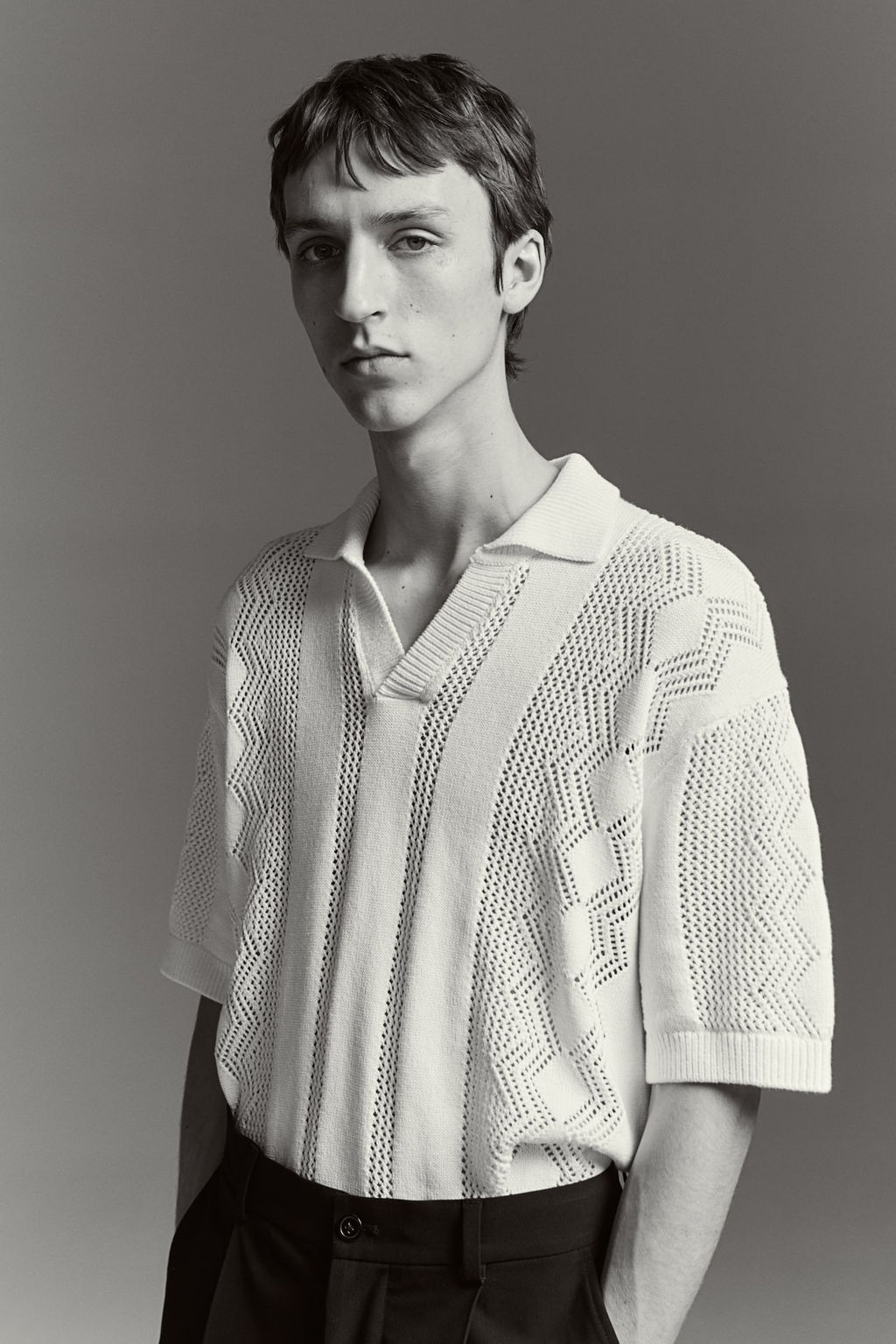 Polo en punto pointelle Loose Fit - H&m фото 2