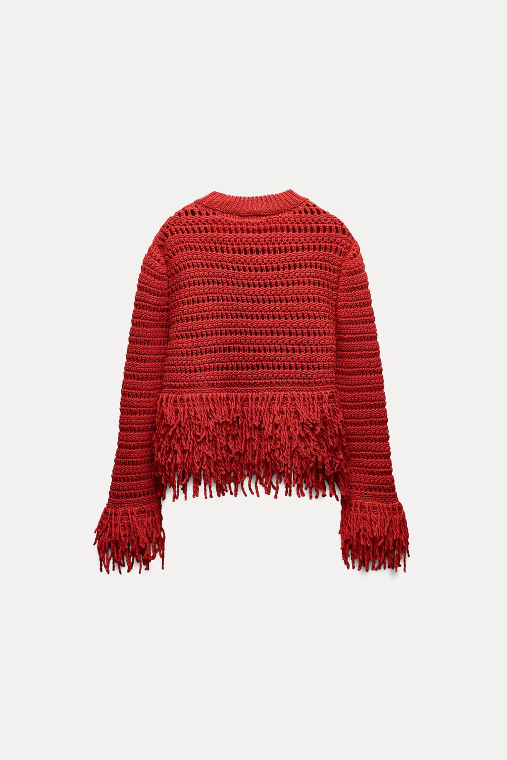 FRINGED KNIT SWEATER - Zara фото 5