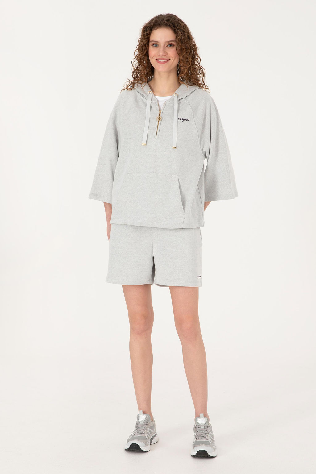 Kad_n Gri Melanj Basic Sweatshirt - U.s. polo assn фото 4