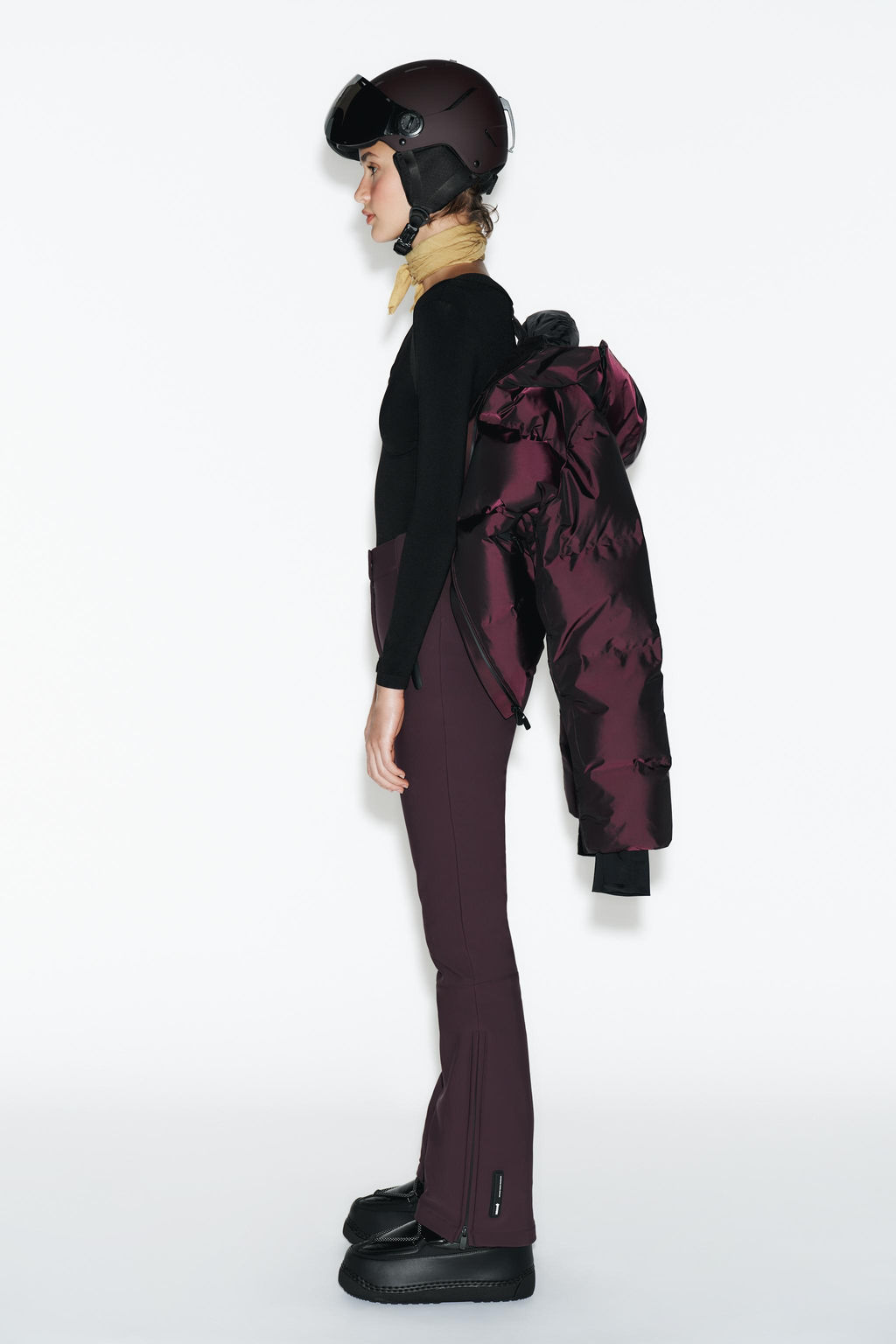 PANTAL?N FLARE WATER RESISTANT WINDPROOF RECCO® TECHNOLOGY SKI COLLECTION / Burgundy - Zara фото 3