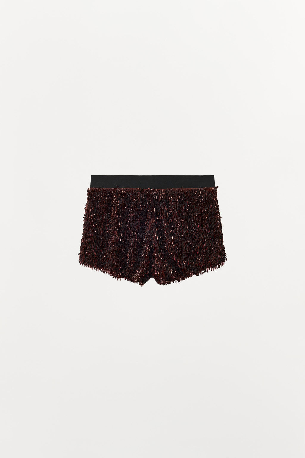 CONTRAST WAISTBAND SEQUIN SHORTS