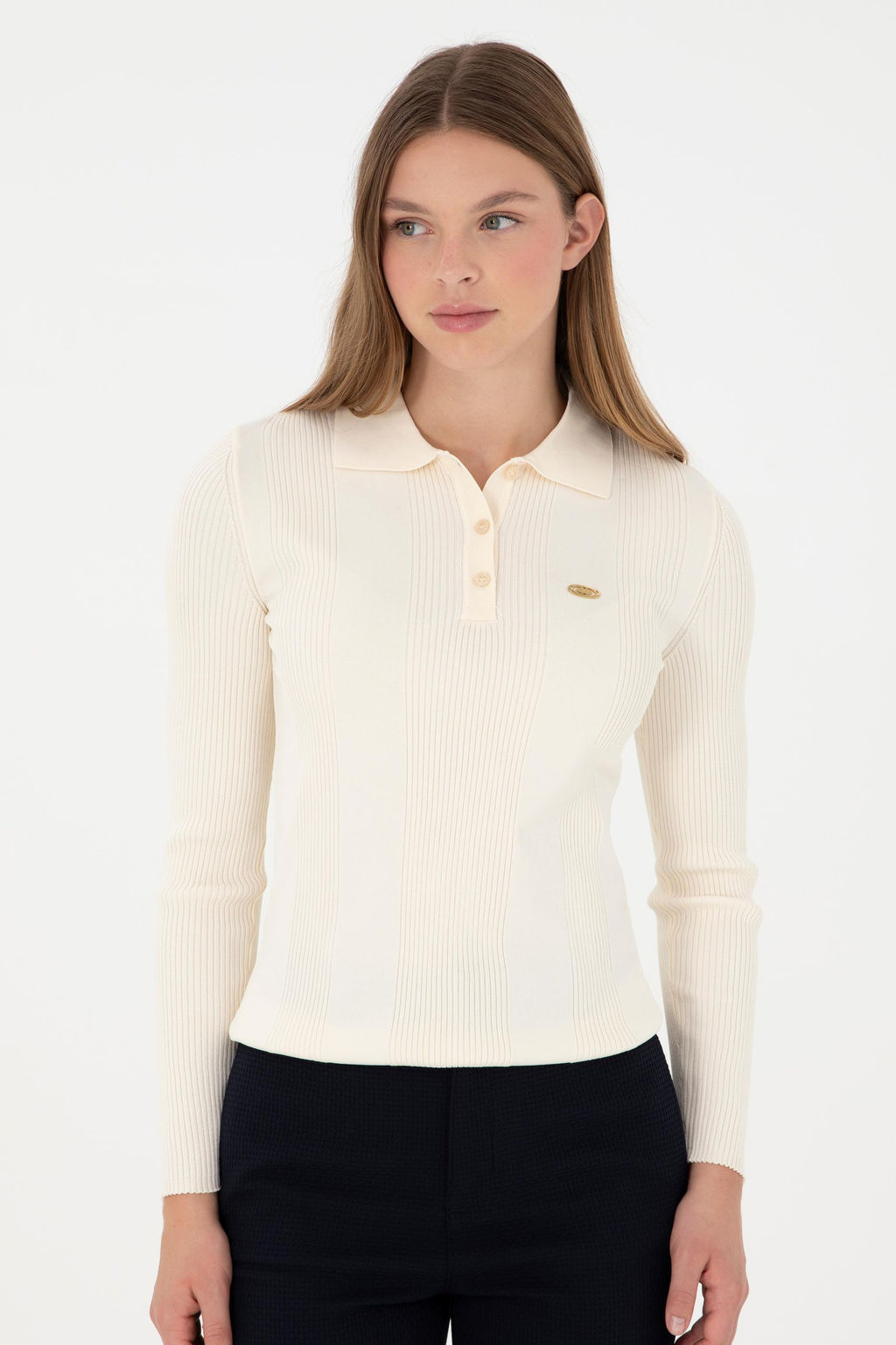 Женский кремовый свитер Неожиданная скидка в корзине - U.s. polo assn фото 3