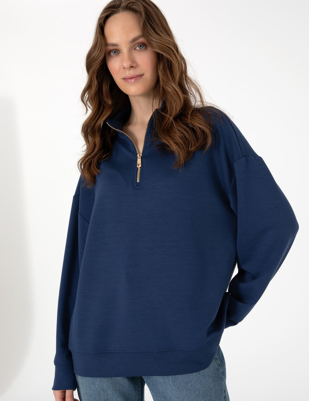 Lacivert Regular Fit Modal Kuma_ Sweatshirt - Pierre cardin фото 3